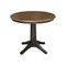 International Concepts 36 in. Round Pedestal Dining Table with 4 Madrid LadderBack Chairs - 5 Piece Dining Set K45-36RT-27B-C2-4 - alternate 3